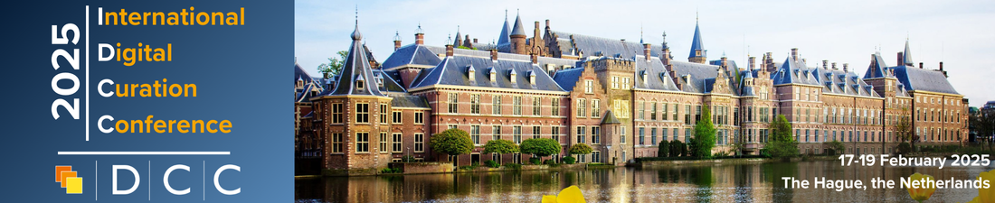 A banner with a view of The Hague Parliament building